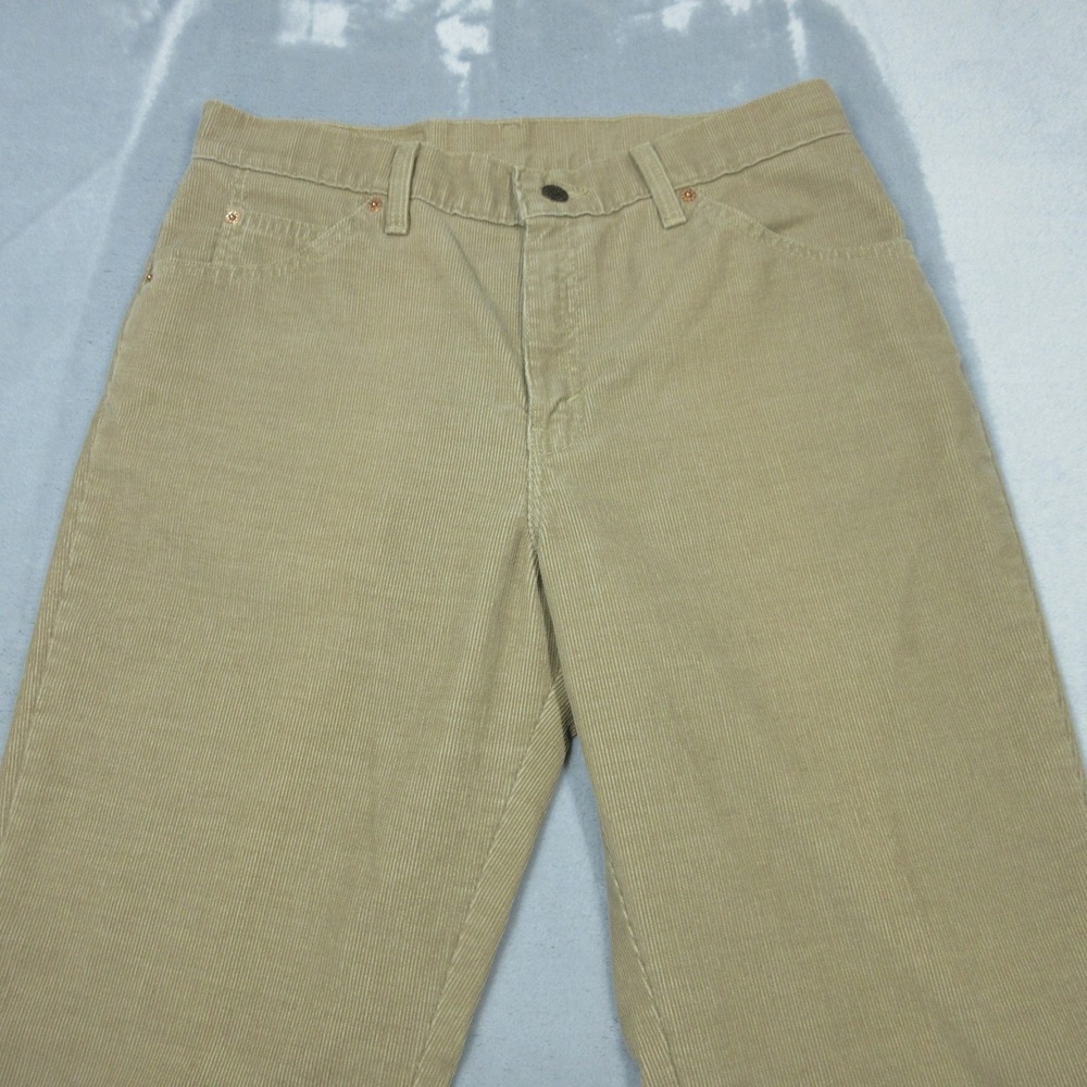 Vintage Levi's Corduroy Pants Womens 12 Khaki Straight Leg 941 Made USA 90s - Picture 14 of 16